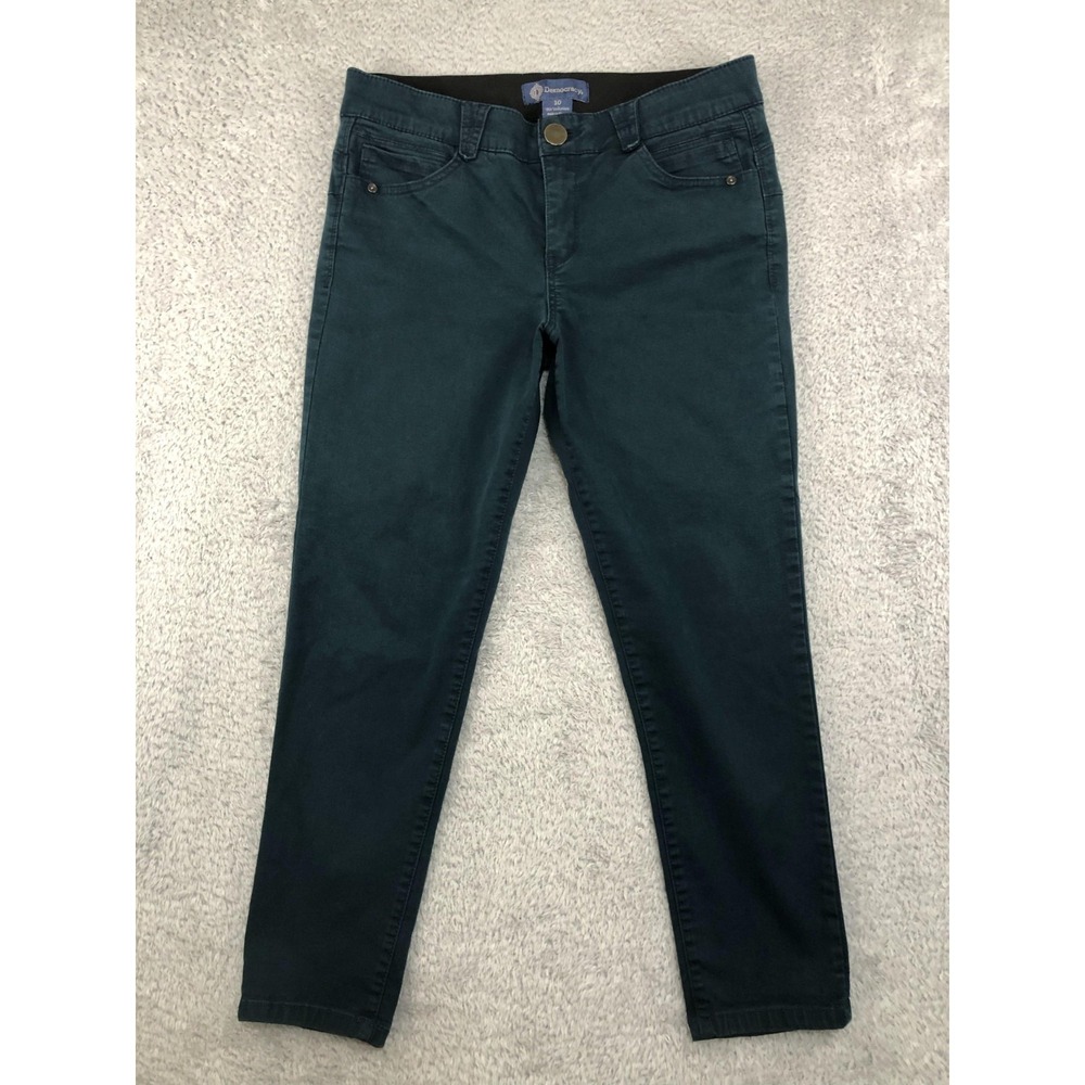 Democracy Pants Womens 10 (32x25.5) Green Ab Solution Ankle Skimmer Mid Rise